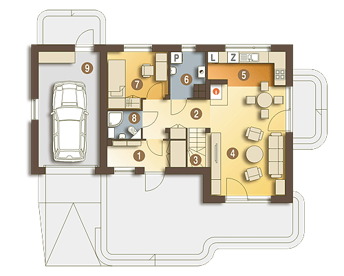 Eco 1 z garażem 1-st. [A] (odbicie lustrzane) - miniatura 8