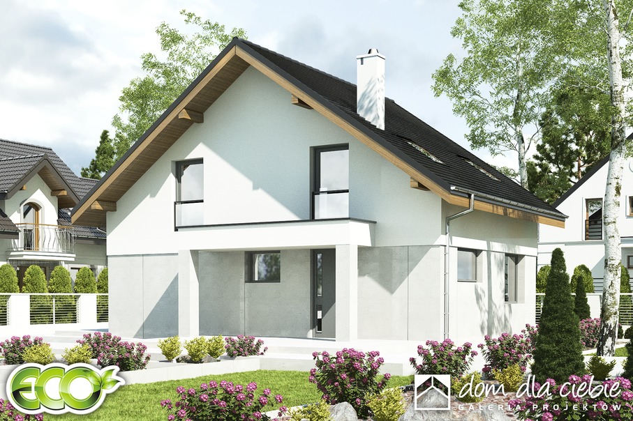 budowa domu Agat bez garażu [B] (odbicie lustrzane) - New-House