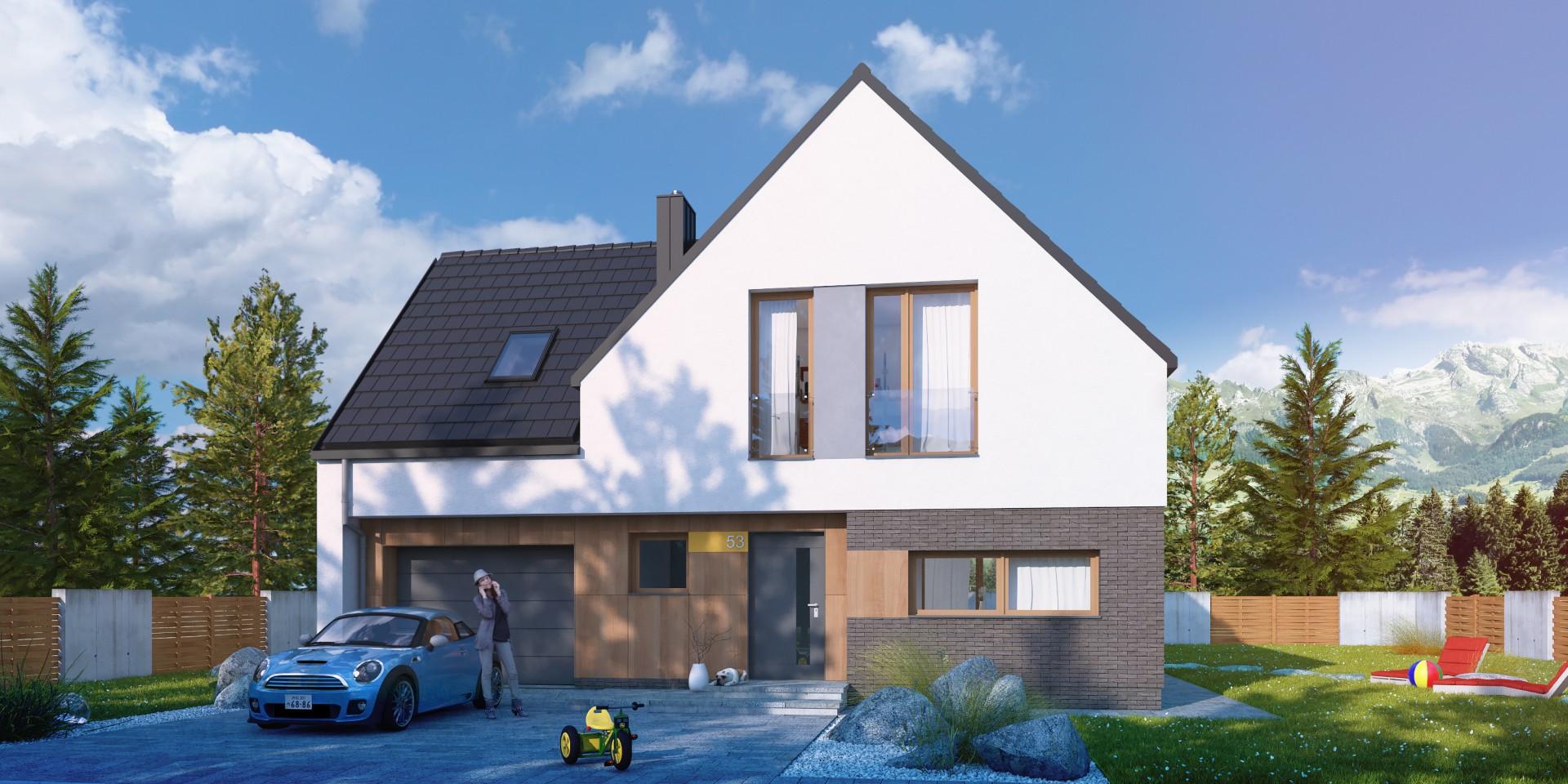 budowa domu Prudens I G1 (Odbicie lustrzane) - New-House