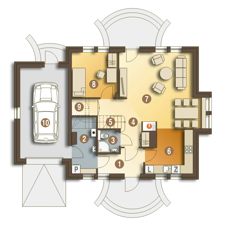 Ametyst z garażem 1-st. [A] (odbicie lustrzane) - miniatura 8