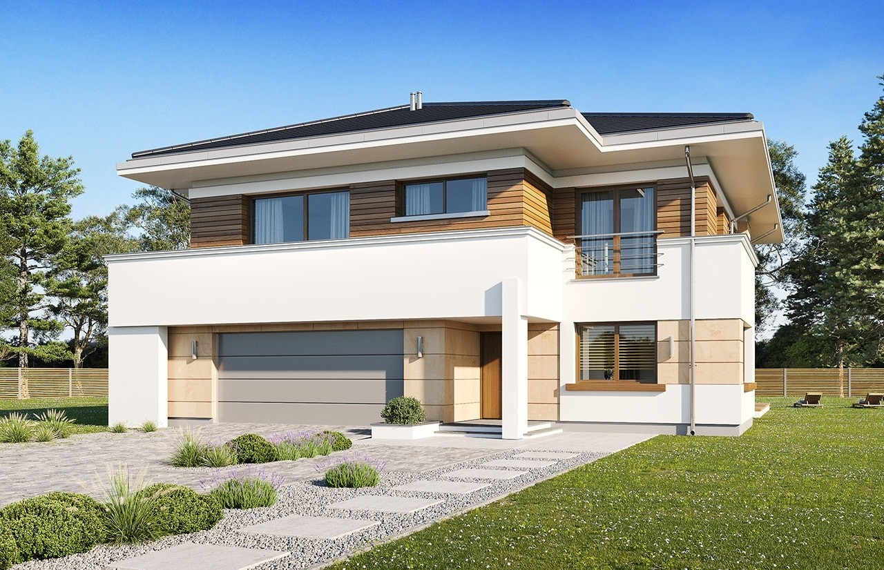 budowa domu - Oceanic wariant B (odbicie lustrzane) - New-House