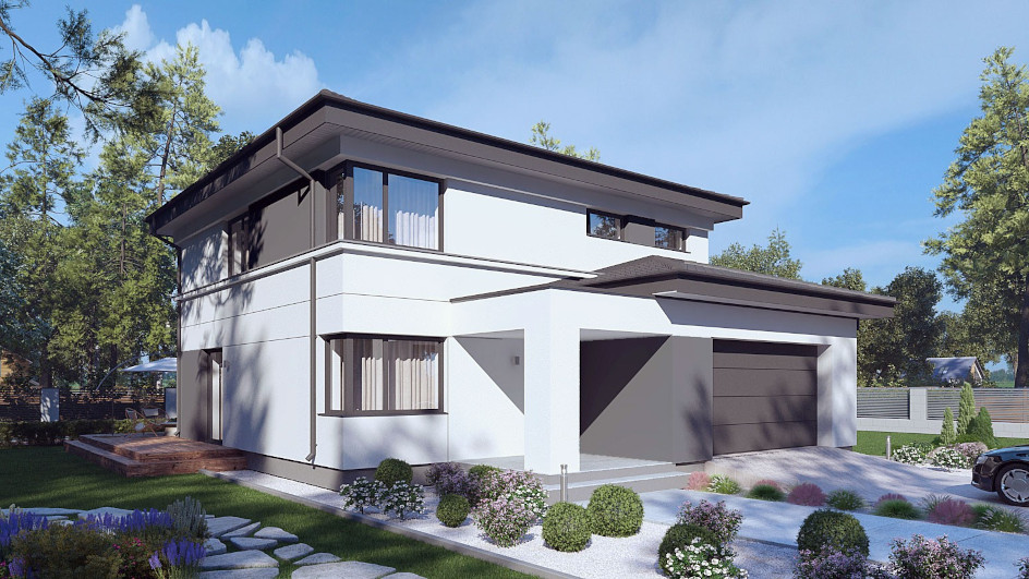 Budowa domu uA155 (odbicie lustrzane) z New-House