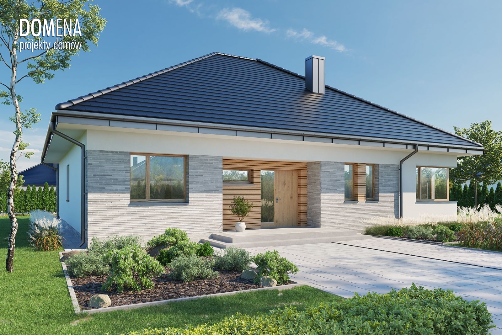 budowa domu Domena 124 C2 (Odbicie lustrzane) - New-House