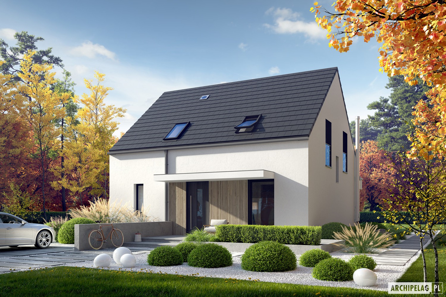 budowa domu Mini 13 PLUS (wersja A) ENERGO PLUS (odbicie lustrzane)- New-House