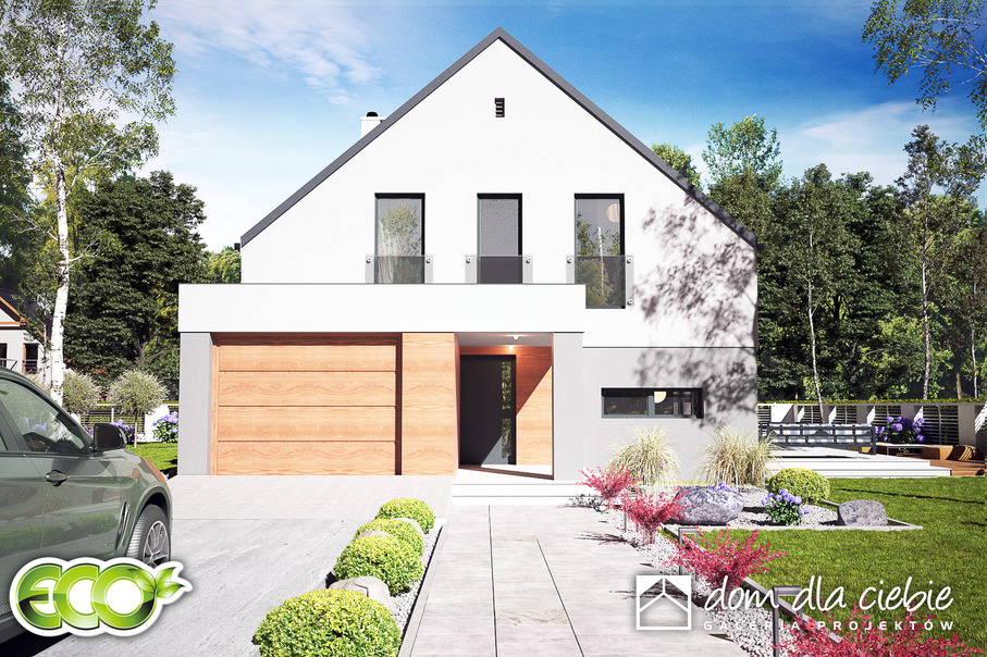 budowa domu Nowalia Mode z garażem 1-st. [A] (odbicie lustrzane) - New-House