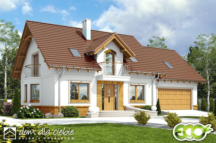 budowa domu Dom Dla Ciebie 1 w3 z garażem 2-st. [A1] - New-House