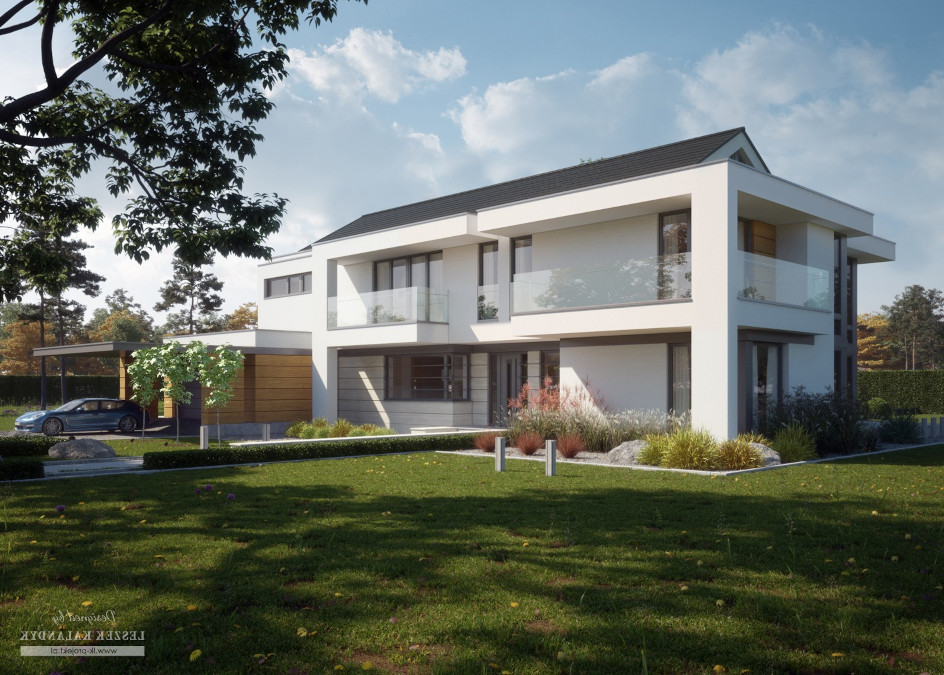 Budowa domu LK&1358 (odbicie lustrzane) z New-House
