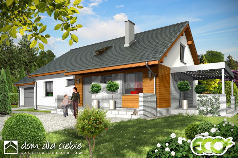 budowa domu Hirek trend z garażem 1-st. [A] - New-House