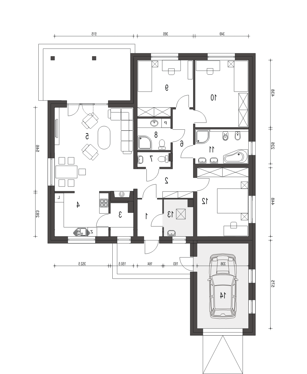 Nasturcja z garażem 1-st. [A] (odbicie lustrzane) - miniatura 9