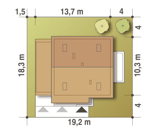 Nowinka IV z garażem i wiatą [A1] (odbicie lustrzane) - miniatura 11