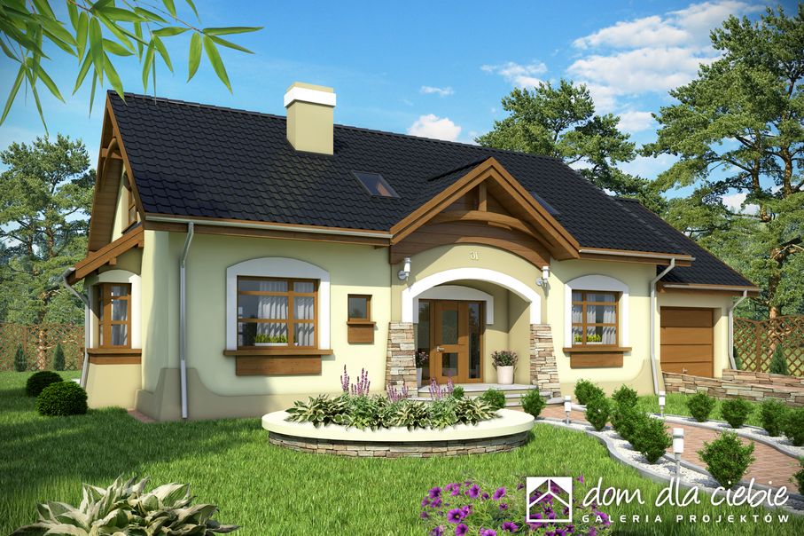 budowa domu Amelia V z garażem 1-st. [A] (odbicie lustrzane) - New-House