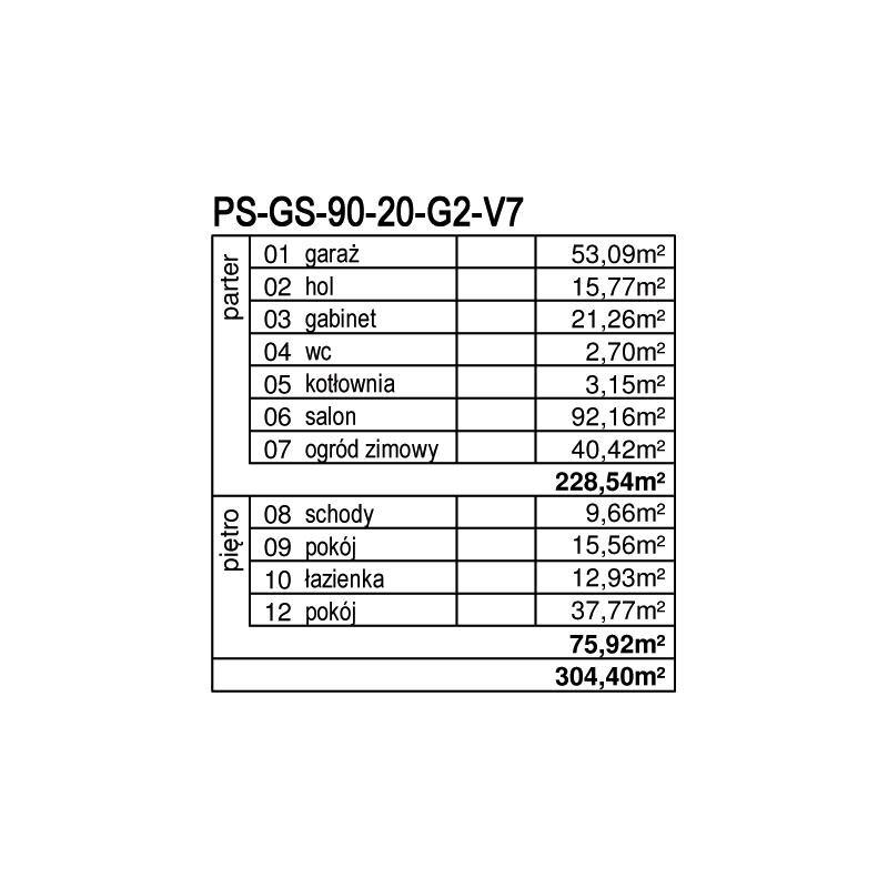 PS-GS-90-20-G2-V7 PROJEKT NOWOCZESNY DACH PŁASKI ENERGOOSCZEDNY - miniatura 10