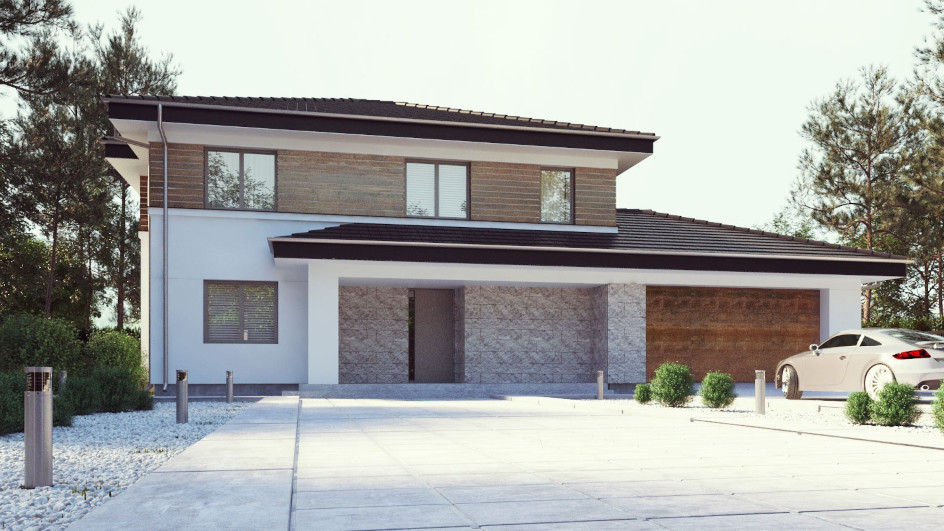 Budowa domu uA123 (odbicie lustrzane) z New-House