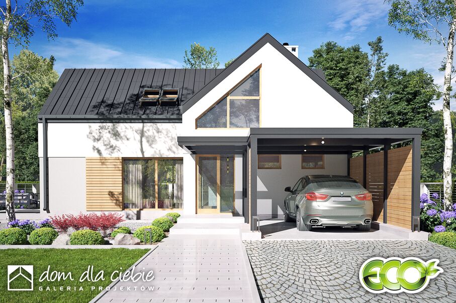 budowa domu Sobota z wiatą [A] - New-House