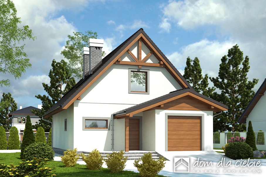 budowa domu Greta styl z garażem 1-st. [A] (odbicie lustrzane) - New-House