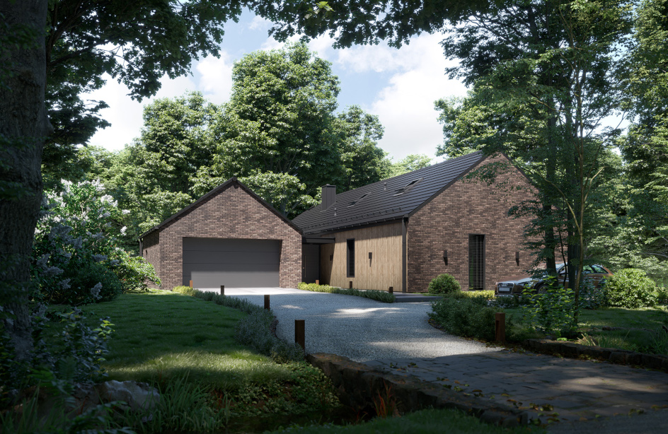 budowa domu Dom ceglany KA03/200 z garażem - New-House