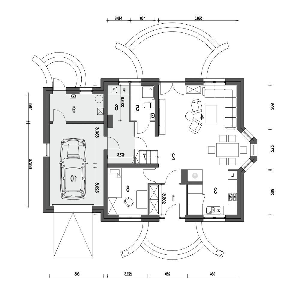 Dom Dla Ciebie 3 z garażem 1-st. [A] (odbicie lustrzane) - miniatura 8