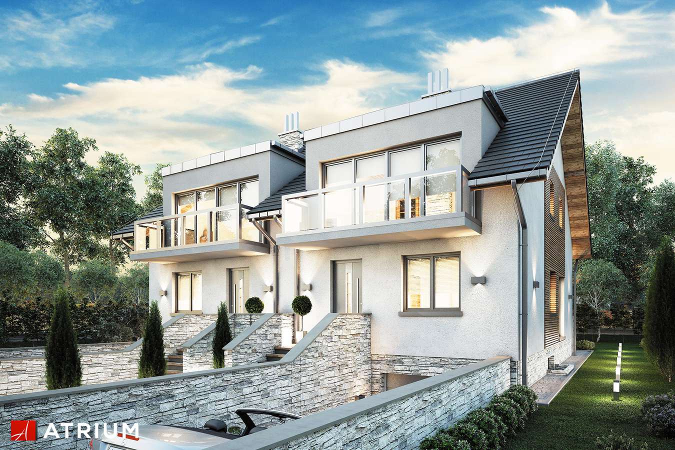 budowa domu Tandem III odbicie lustrzane - New-House
