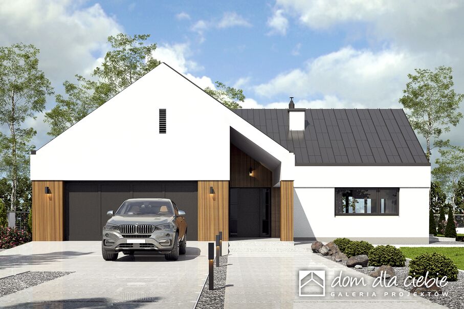 budowa domu Magnetyt II z garażem 2-st. [A] (odbicie lustrzane) - New-House