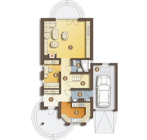 Kowalik z garażem 1-st. [A] (odbicie lustrzane) - miniatura 8