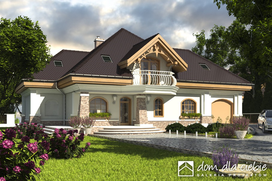 budowa domu Dzierlatka IV z garażem 1-st. [A1] (odbicie lustrzane) - New-House