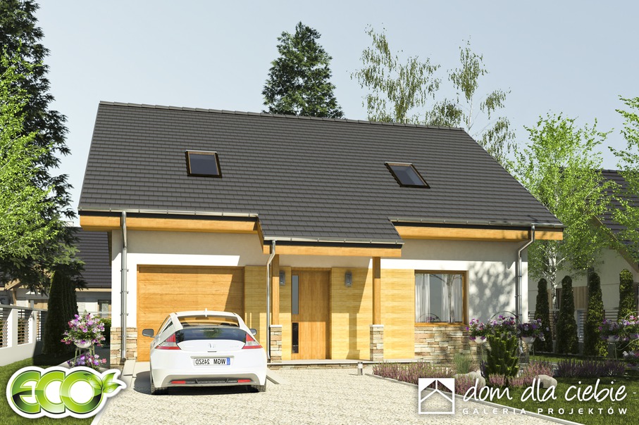 budowa domu Jarząbek III z garażem 1-st. [A] (odbicie lustrzane) - New-House