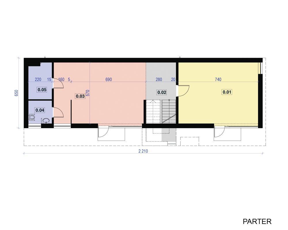 BUDYNEK BIUROWO-USŁUGOWY NOWOCZESNY PŁASKI DACH PROJEKT PS-SS-U00-V2 PRZY HALI, MAGAZYNIE - miniatura 4