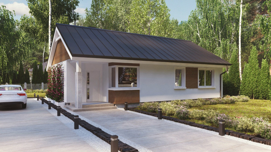 Budowa domu uA90 (odbicie lustrzane) z New-House