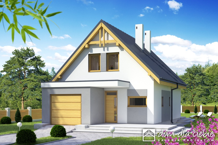 budowa domu Greta III trend z garażem 1-st. [A] (odbicie lustrzane) - New-House