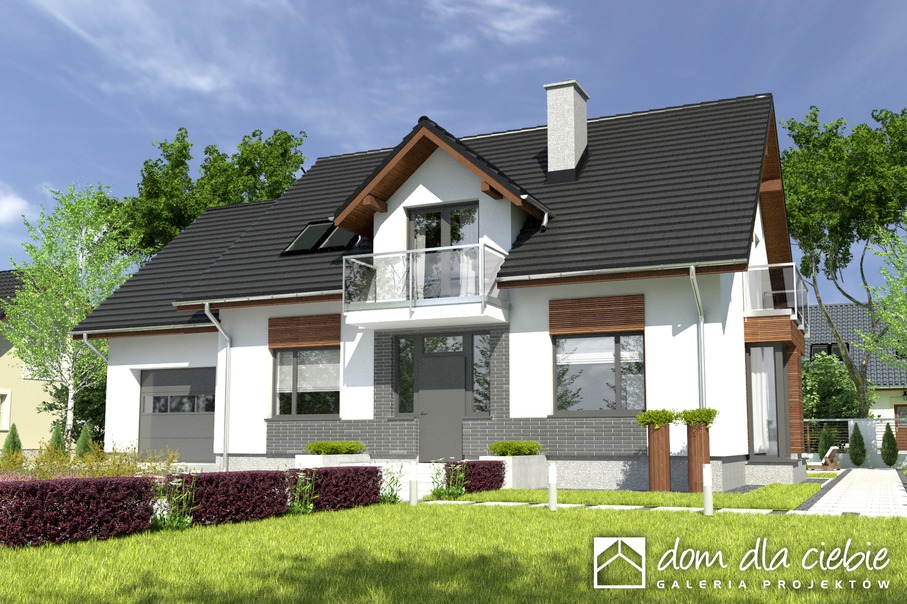 budowa domu Daria z garażem 1-st. [A] (odbicie lustrzane) - New-House