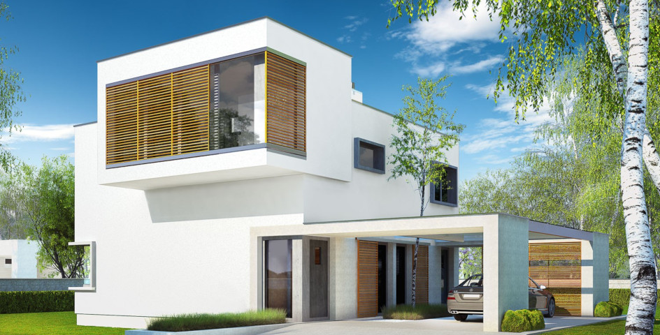 budowa domu EX 10 (z wiatą) ENERGO PLUS - New-House