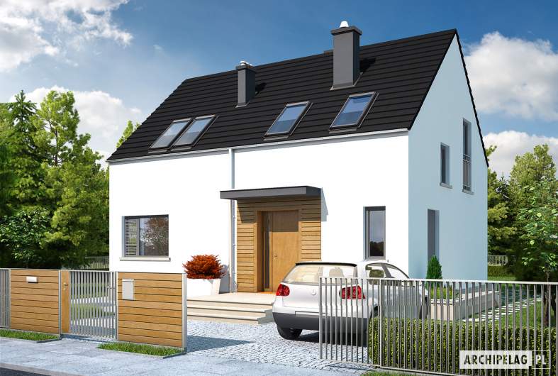 budowa domu E1 (wersja A) MULTI-COMFORT (odbicie lustrzane) - New-House
