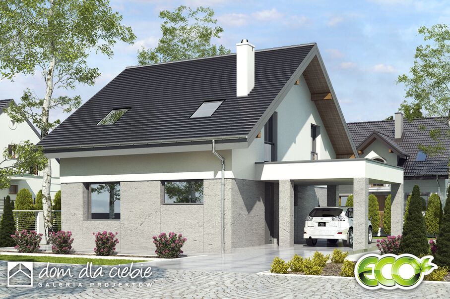 budowa domu Agat z wiatą [A] - New-House