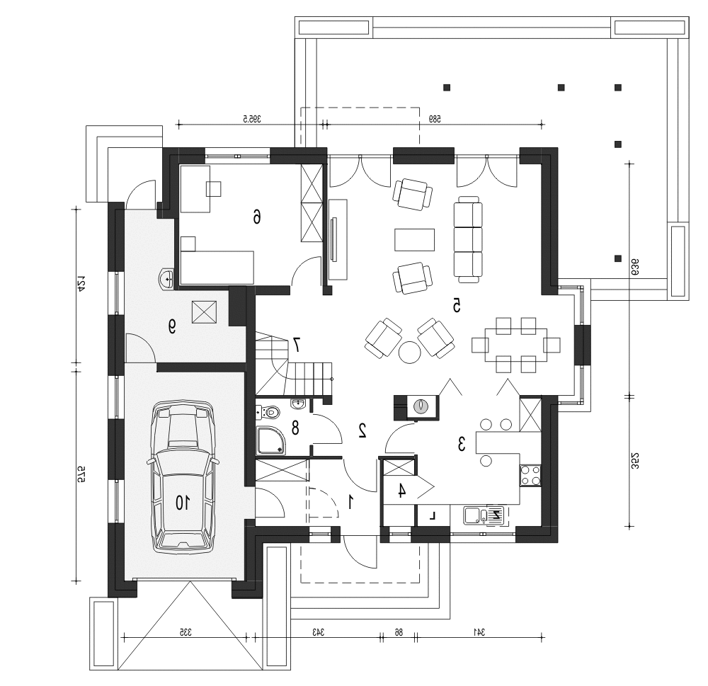 Diana z garażem 1-st. [A] (odbicie lustrzane) - miniatura 8