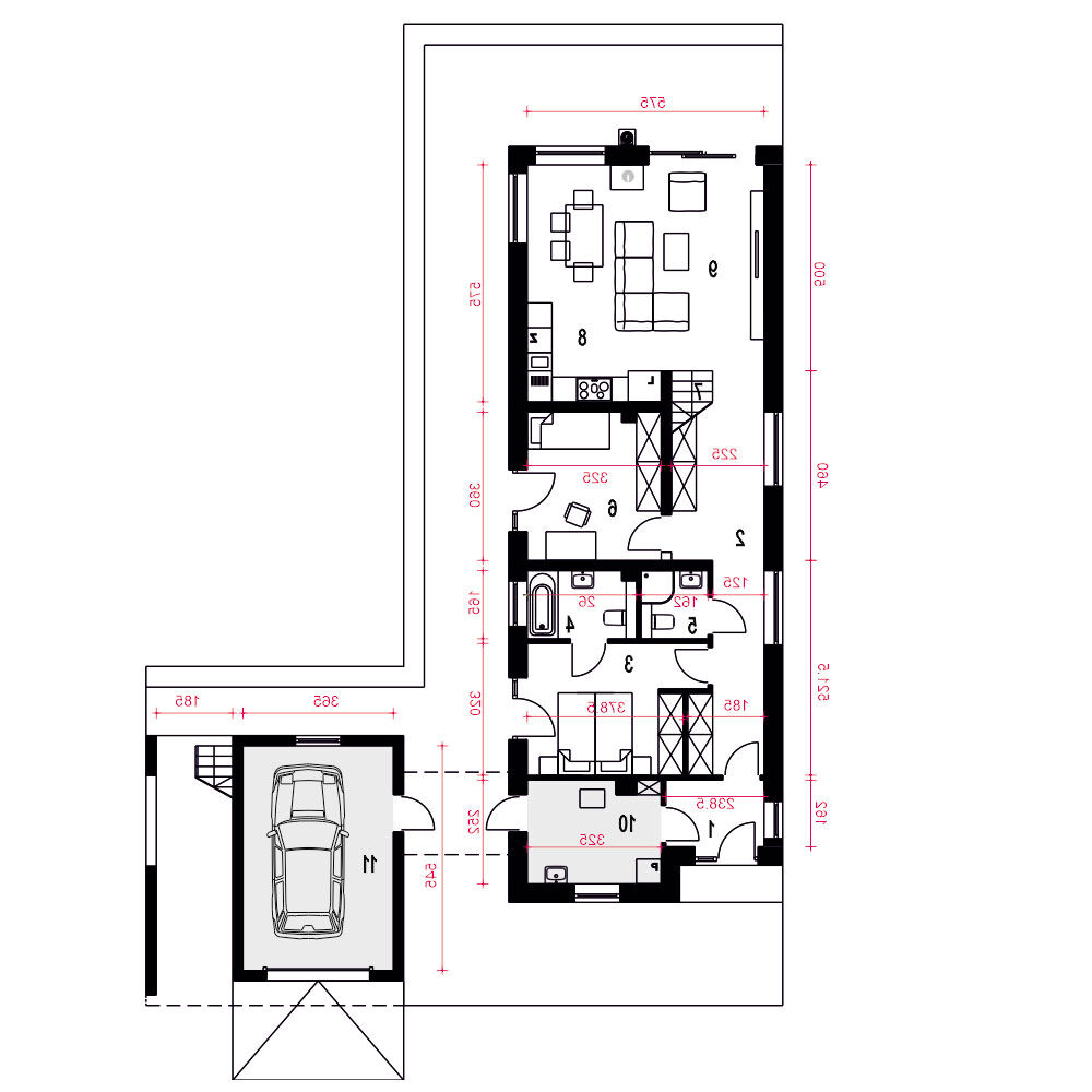 Chmiel z garażem 1-st. [A] (odbicie lustrzane) - miniatura 10