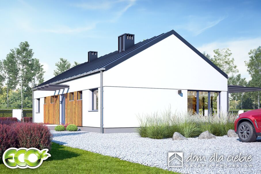 budowa domu Flora bez garażu [B] (odbicie lustrzane) - New-House