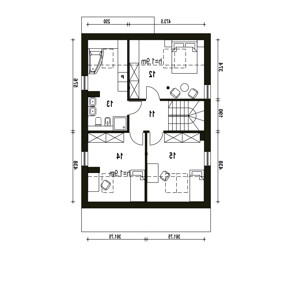 Mazurek z garażem 1-st. [A] (odbicie lustrzane) - miniatura 9