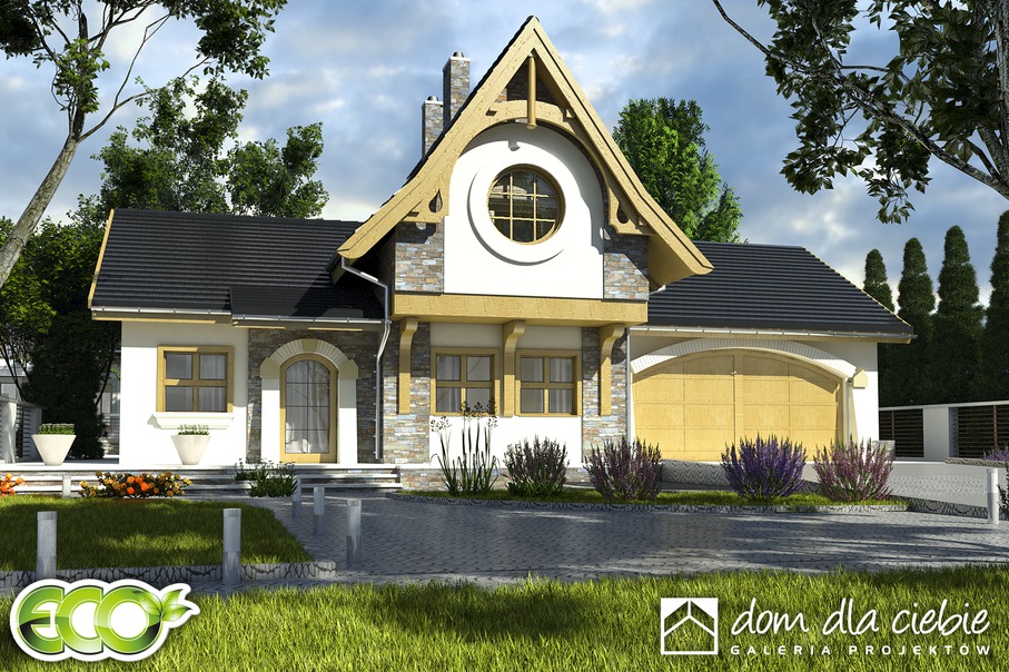 budowa domu Artur III z garażem 2-st. [A1] (odbicie lustrzane) - New-House