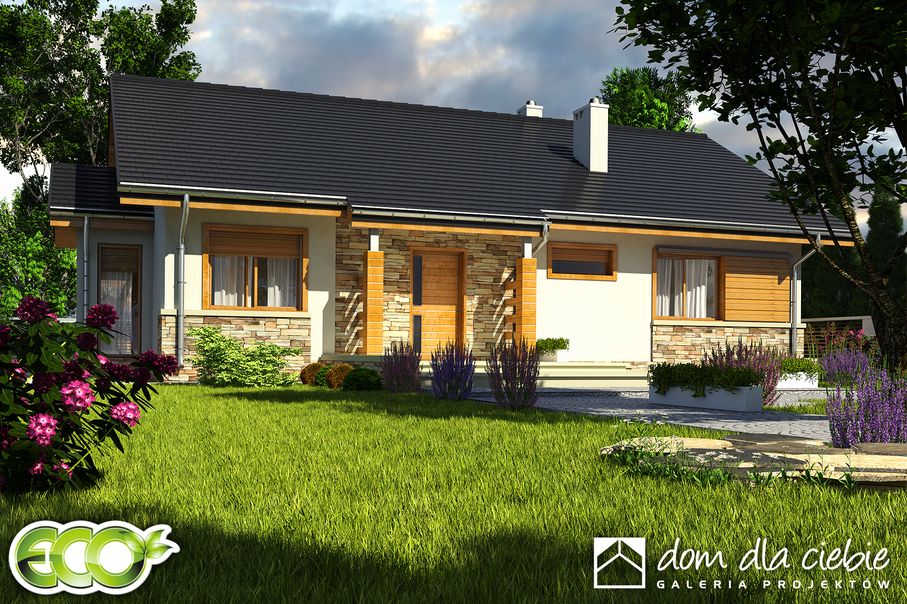 budowa domu Gąska bez garażu [B] (odbicie lustrzane) - New-House