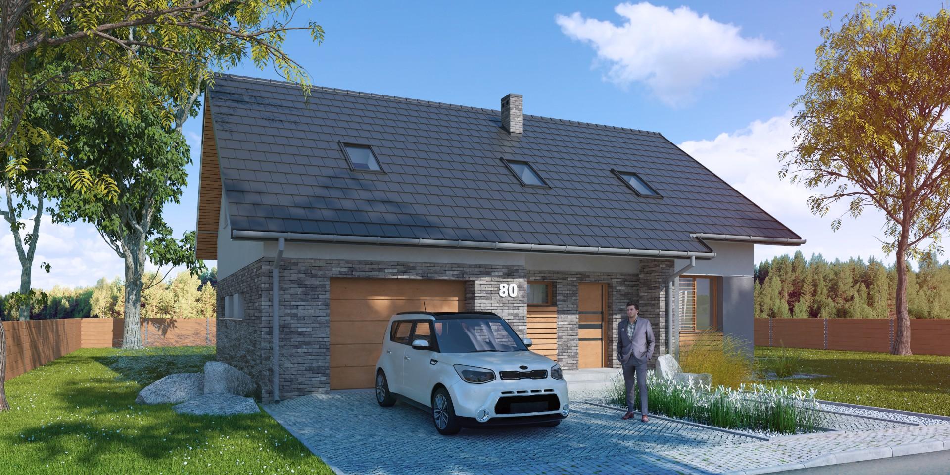 budowa domu Simplex III G1 (Odbicie lustrzane) - New-House