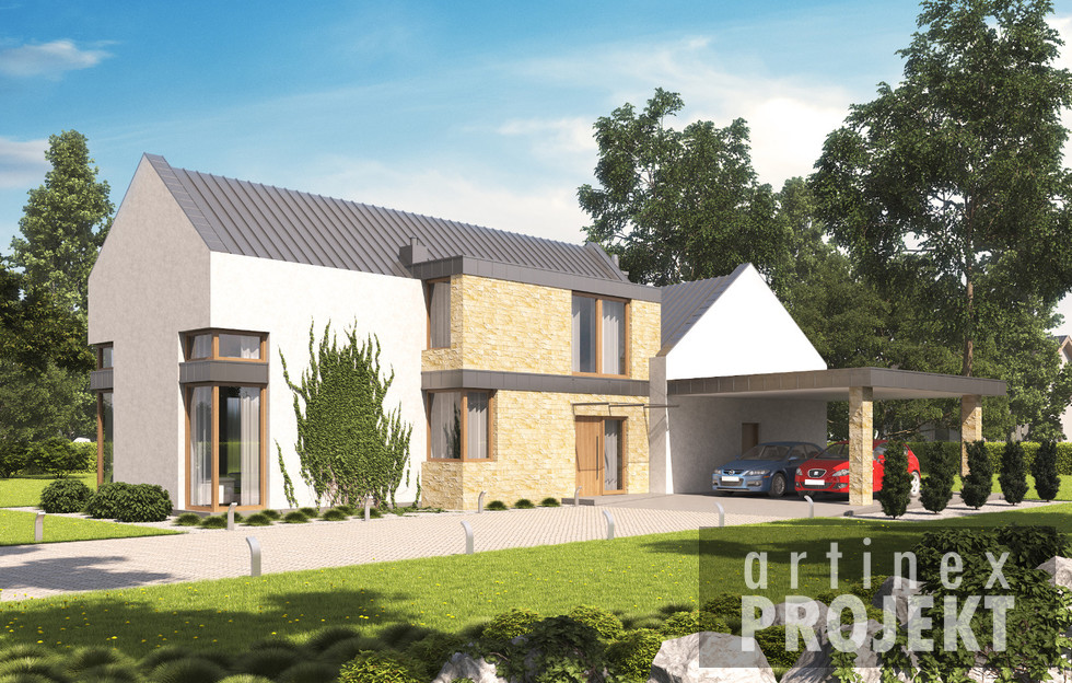 budowa domu- D166 (odbicie lustrzane)- New-House