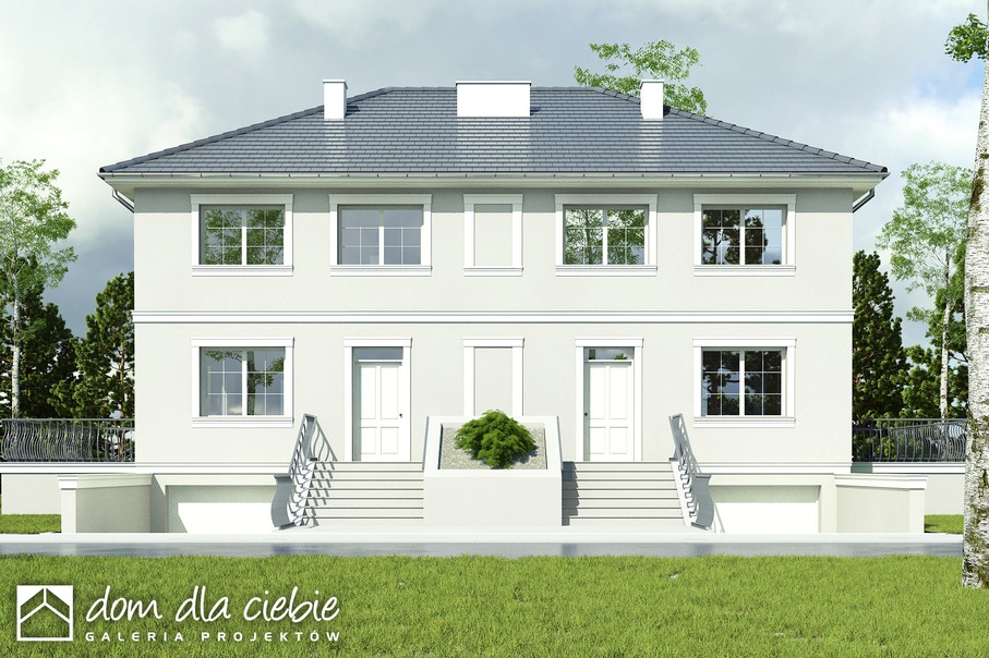 budowa domu Willa cyprysowa z garażem 1-st. [A] - New-House