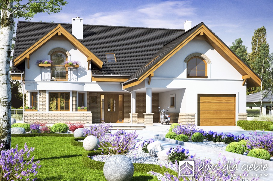 budowa domu Wega z garażem 1-st. [A1] (odbicie lustrzane) - New-House