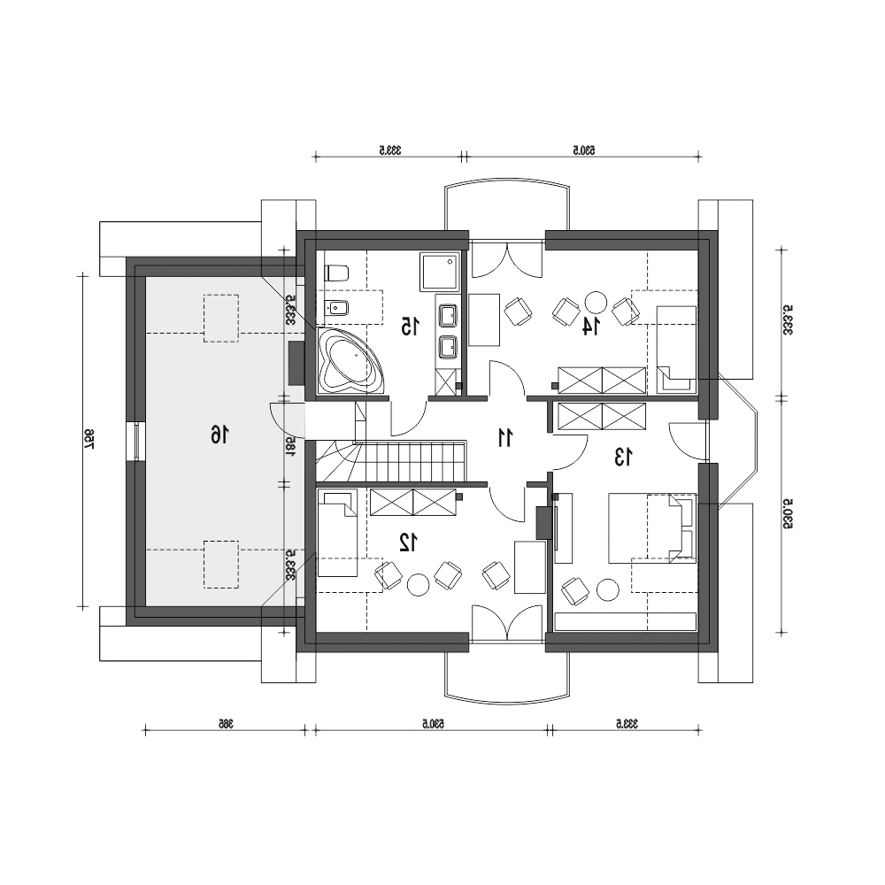 Dom Dla Ciebie 4 z garażem 1-st. [A] (odbicie lustrzane) - miniatura 9