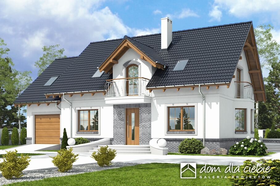 budowa domu Dom Dla Ciebie 7 z garażem 1-st. [A] (odbicie lustrzane) - New-House