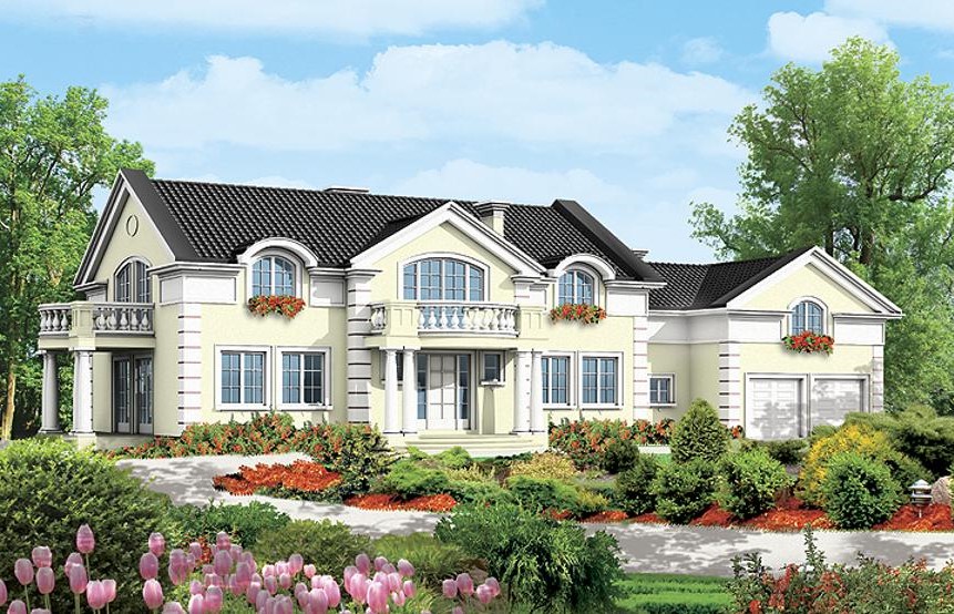 budowa domu Klaudyna III z dachem dwuspadowym (odbicie lustrzane) - New-House