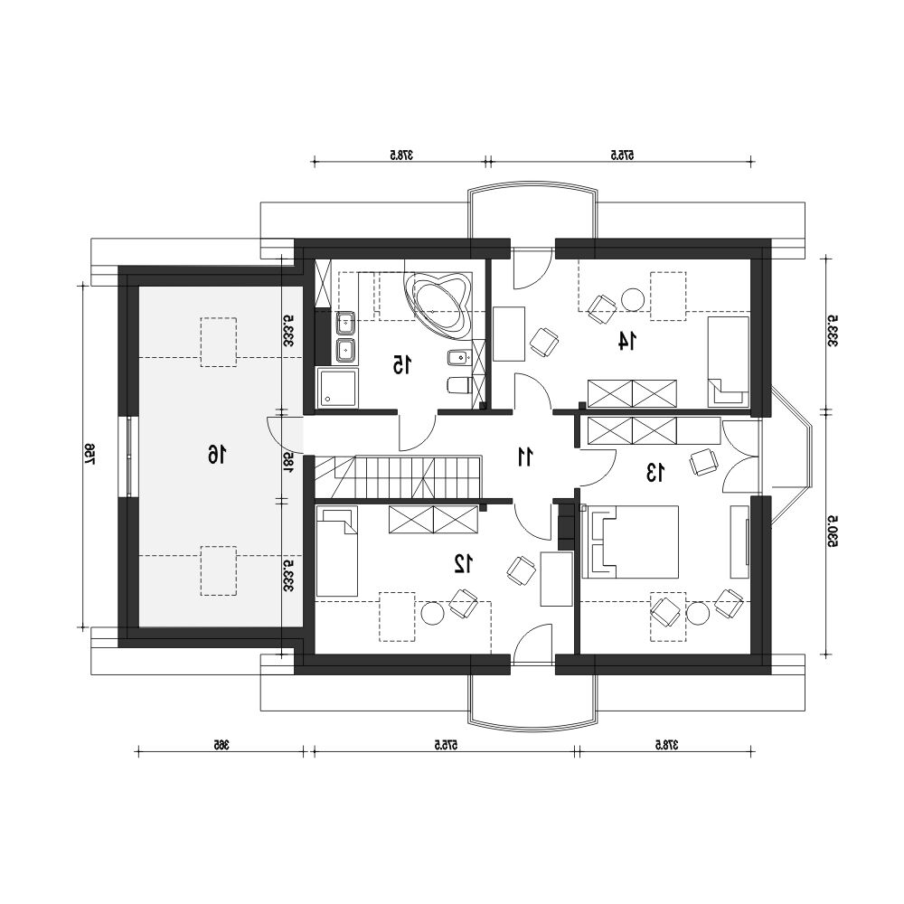 Dom Dla Ciebie 1 z garażem 1-st. [A] (odbicie lustrzane) - miniatura 9