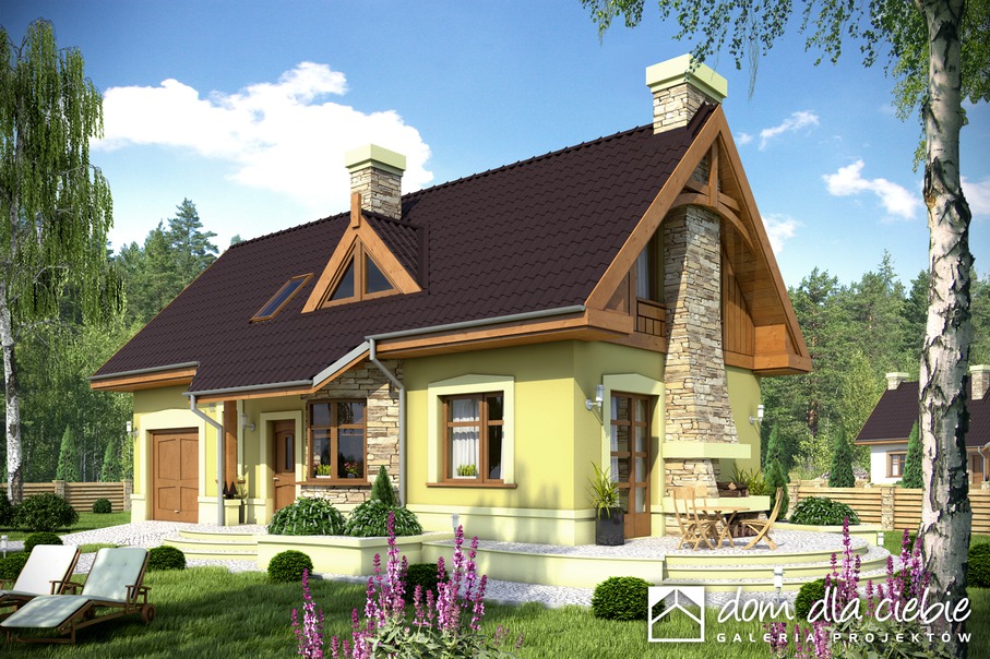 budowa domu Agatka z garażem 1-st. [A] (odbicie lustrzane) - New-House