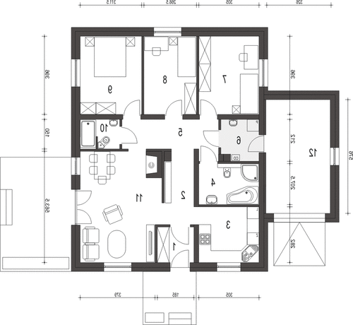 Bogna z garażem 1-st. [A] (odbicie lustrzane) - miniatura 8