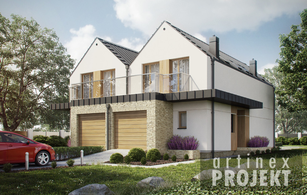 budowa domu - D219A (odbicie lustrzane) - New-House